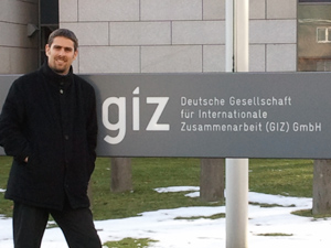 January 2011: Balthas Seibold inspecting the new GIZ identity